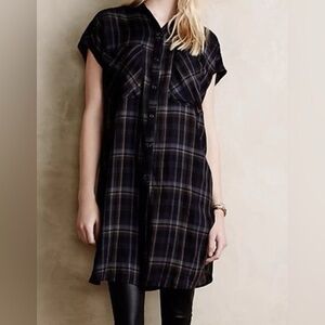 Anthropologie Holding Horses Sz XS Cody Plaid Shirt Dress